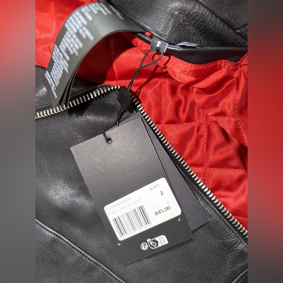 NWT THE KOOPLES Quilted buckled leather biker jacket moto usa size 6-8, french 2 - Picture 8 of 10